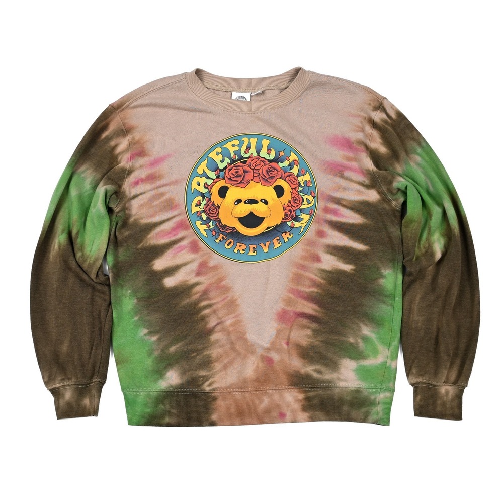 Grateful Dead Forever Bear Tie-Dyed Crew Neck Sweatshirt Mens Small Psychadelic